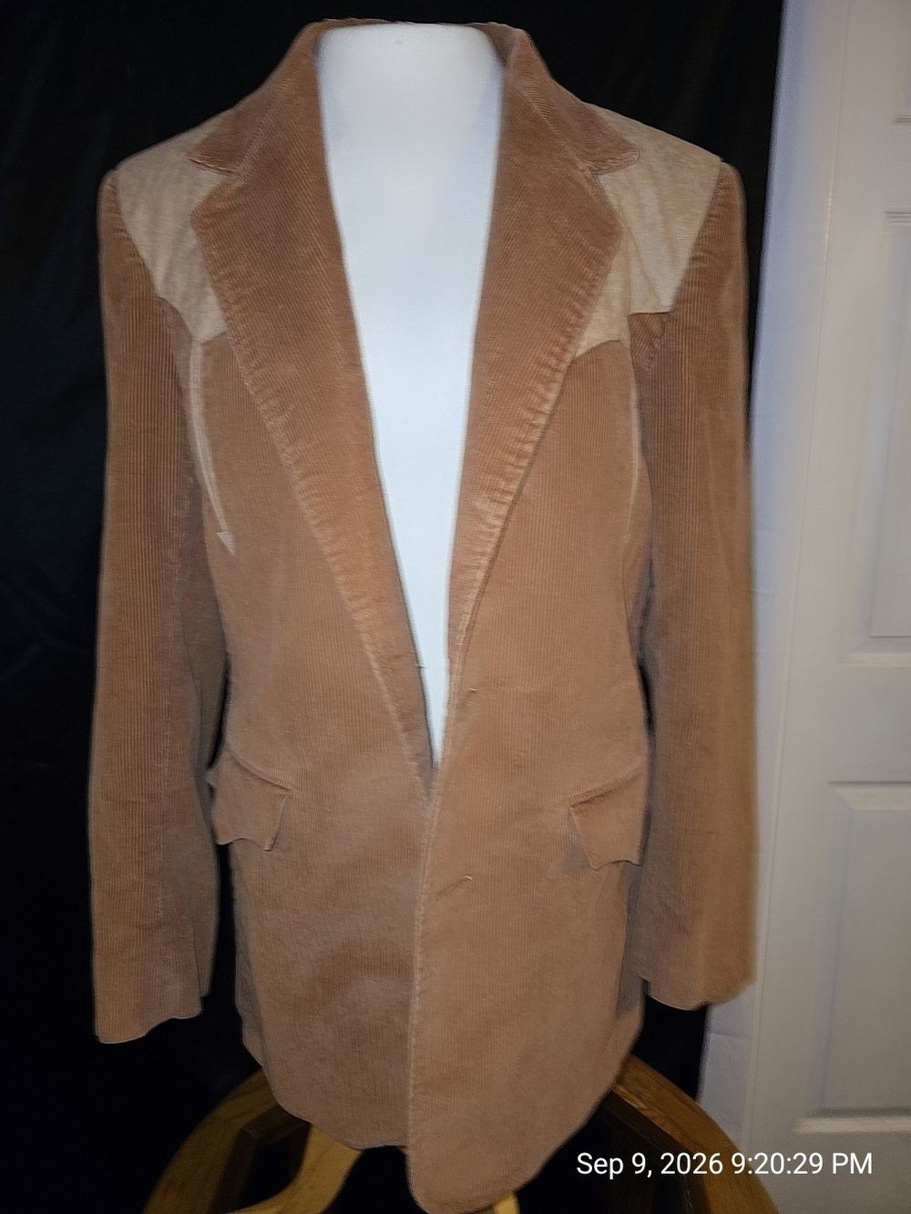 Classic Tan Corduroy Blazer Jacket - Women